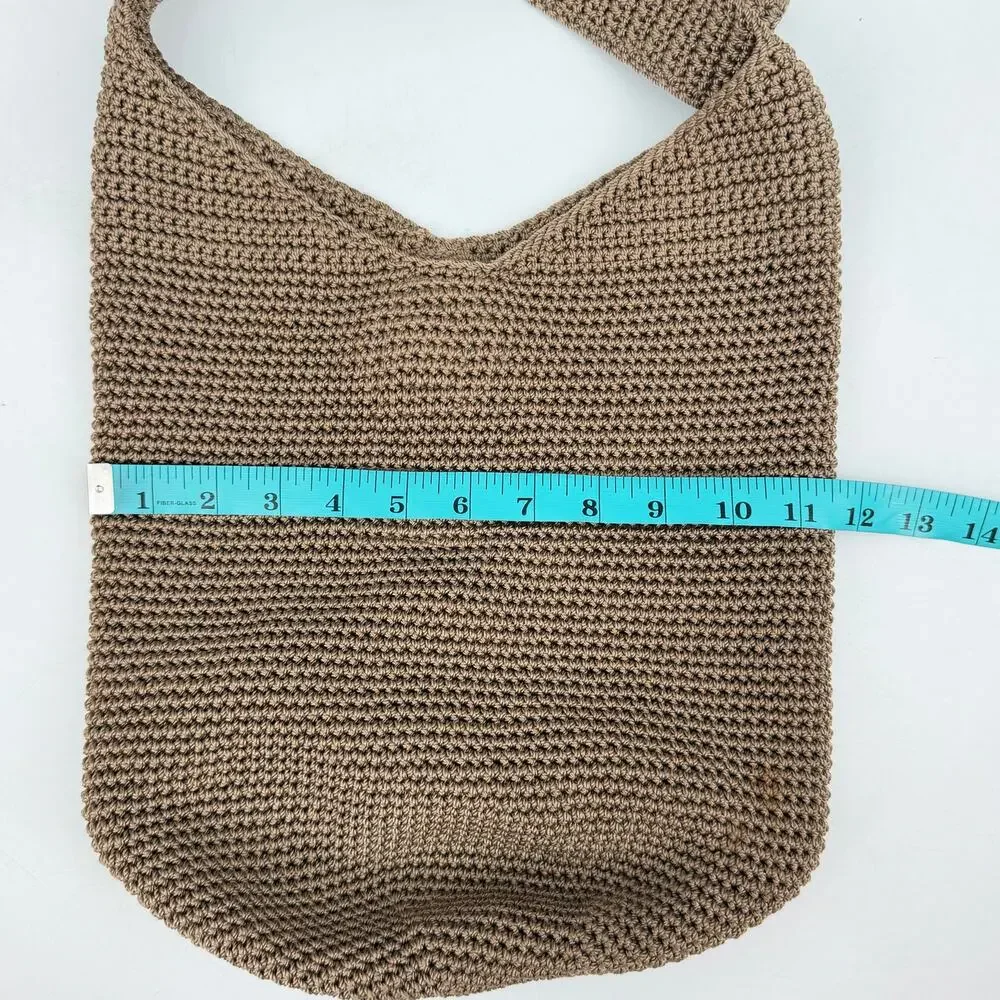 The Sak 120 Large Crochet Tan Brown Shoulder Boho Casual Daytime Chic Bag Purse
